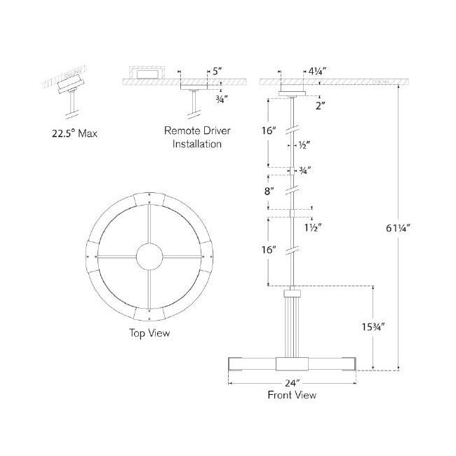 Covet Ring Chandelier Suspension Dimensions