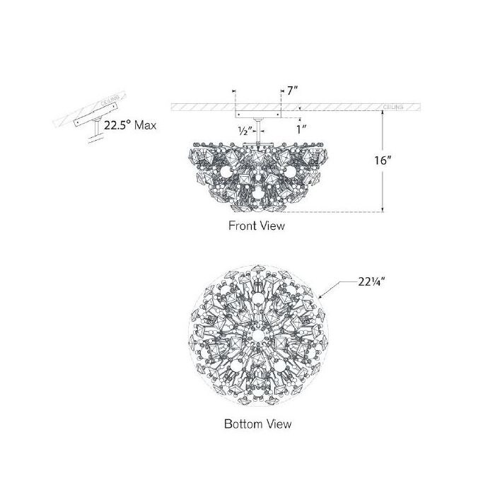 Dickinson Medium Semi-Flush Ceiling Dimensions
