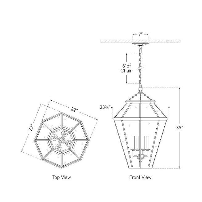 Edmund Lantern Suspension Dimensions