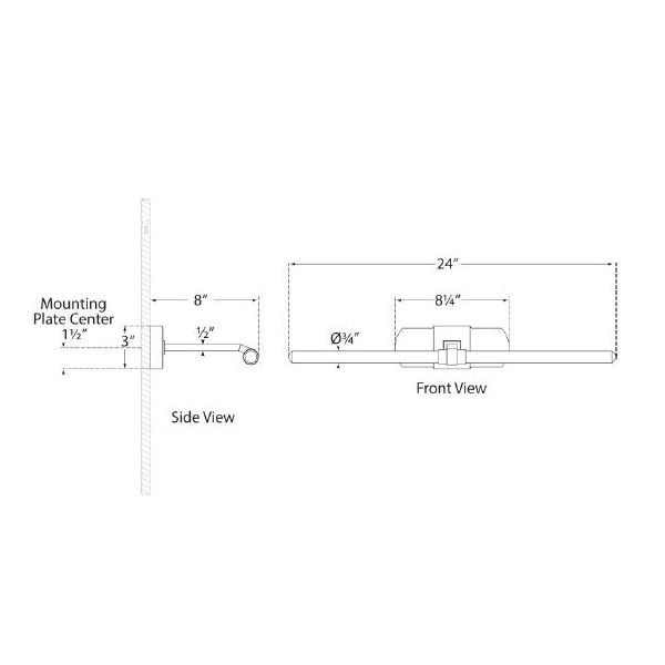 Langley Picture Light Wall Dimensions