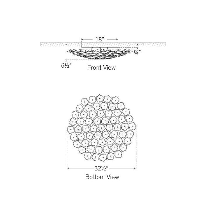 Leighton Grande Flush Mount Ceiling Dimensions