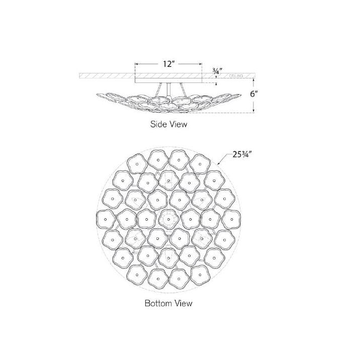 Leighton Large Flush Mount Ceiling Dimensions