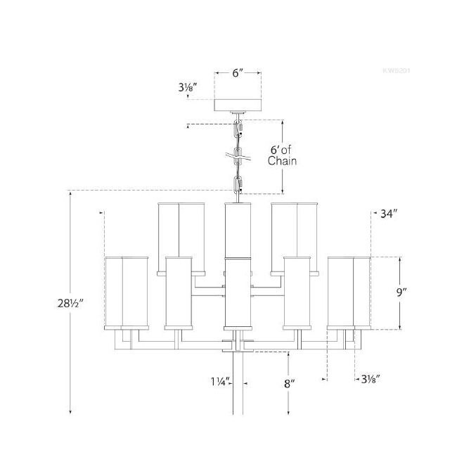 Liaison Double Tier Chandelier Suspension Dimensions
