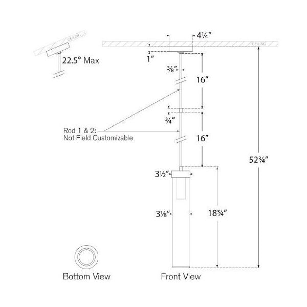 Liaison Long Pendant Suspension Dimensions