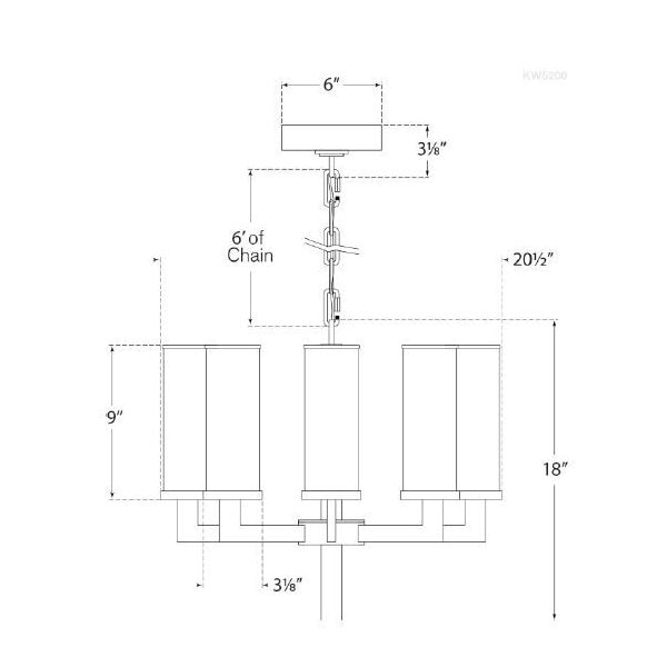 Liaison Single Tier Chandelier Suspension Dimensions