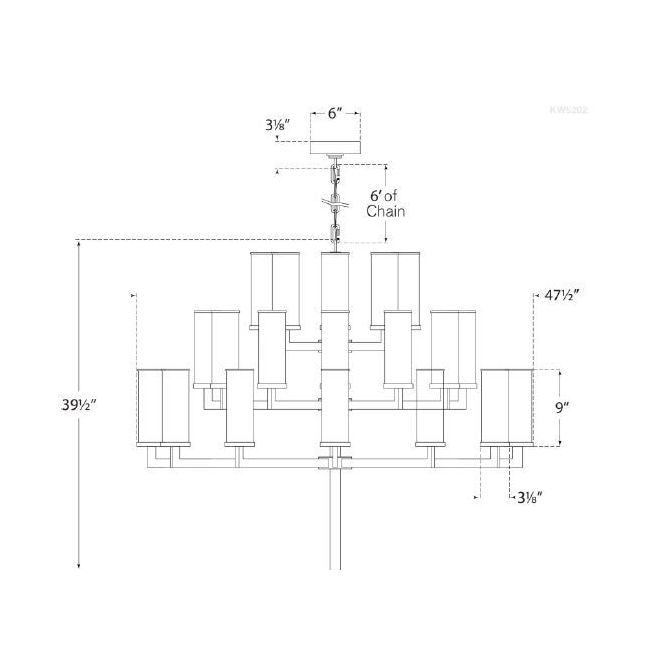 Liaison Triple Tier Chandelier Suspension Dimensions