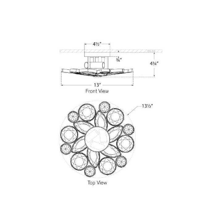 Lloyd Medium Round Flush Mount Ceiling Dimensions