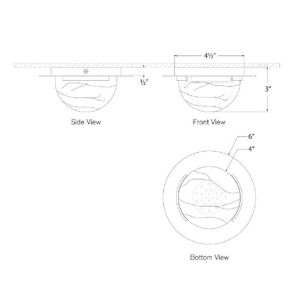 Melange 6in Solitaire Flush Mount Ceiling Dimensions