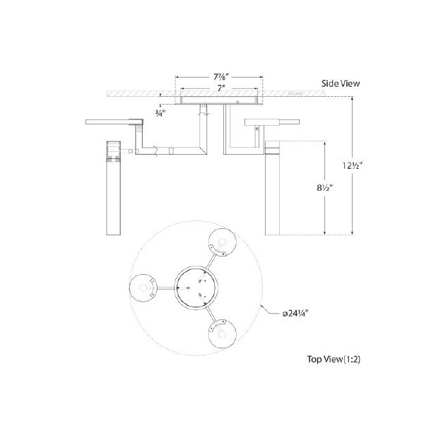 Melange Large Floating Disc Semi-Flush Chandelier Ceiling Dimensions