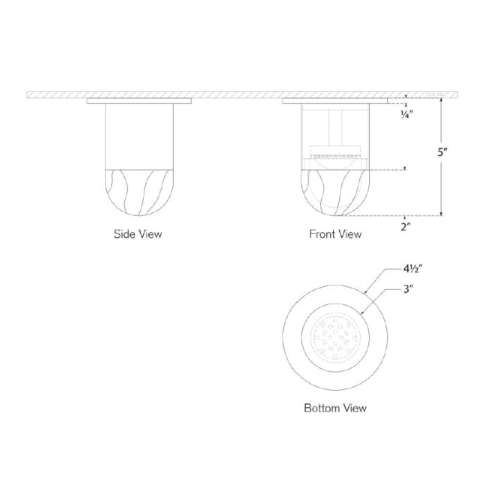 Melange Mini Monopoint Flush Mount Ceiling Dimensions