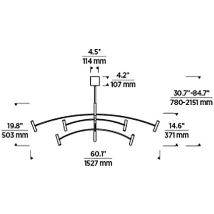 Aerial 60in Chandelier Suspension Dimensions
