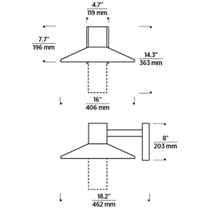 Ash Outdoor Wall Dimensions