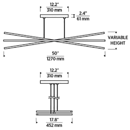Essence Trio Linear Suspension Dimensions