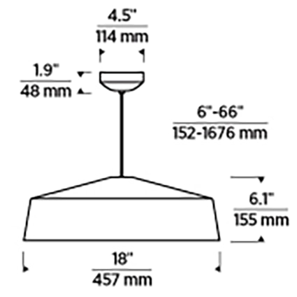 Masque Grande Suspension Dimensions