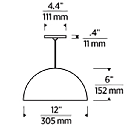Mini Powell Street Pendant Suspension Dimensions