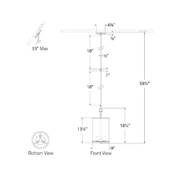 Modern Small Lantern Suspension Dimensions