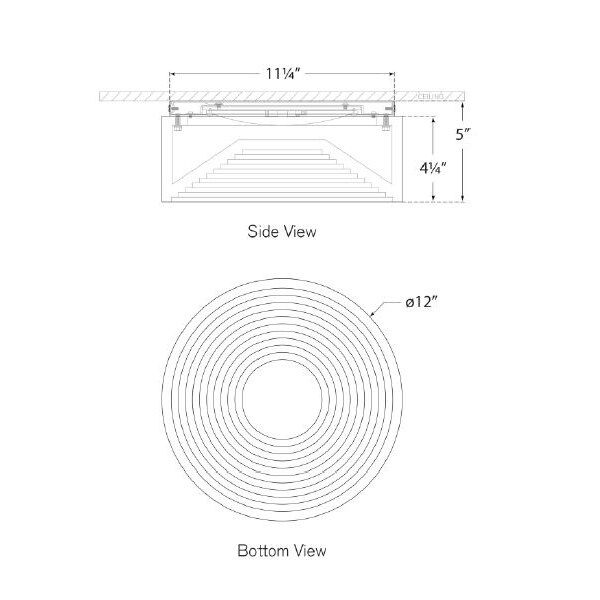 Otto Flush Mount Ceiling Dimensions