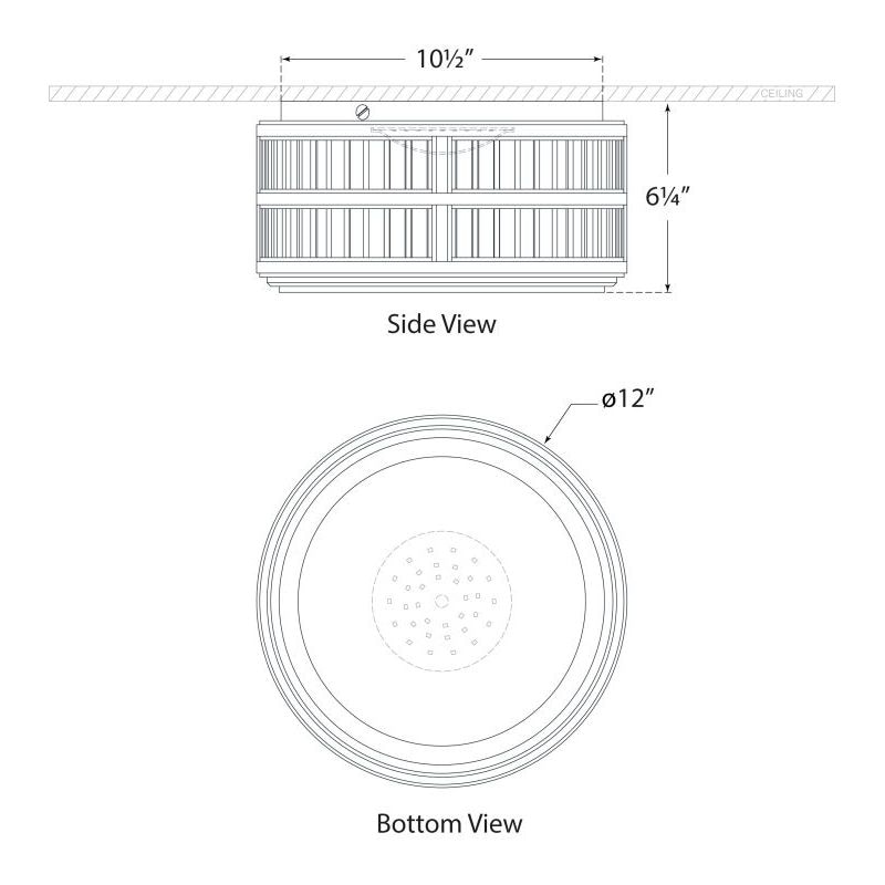 Perren Flush Mount Ceiling Dimensions