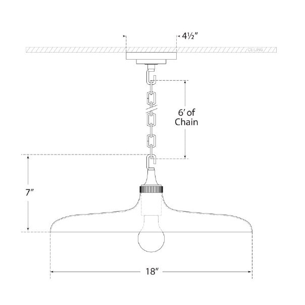Piatto Pendant Suspension Dimensions