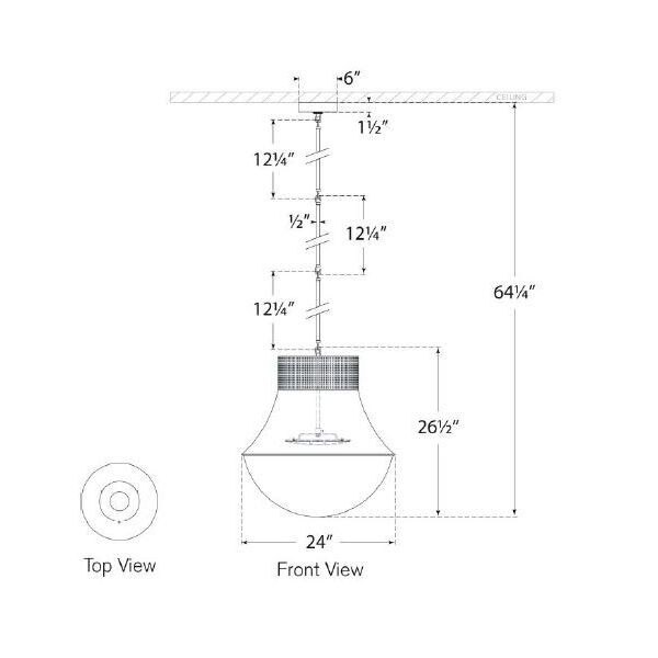 Precision 24in Pendant Suspension Visual Comfort Signature Collection 