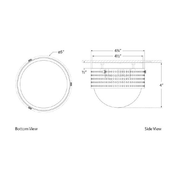 Precision 4.5in Solitaire Ceiling Dimensions