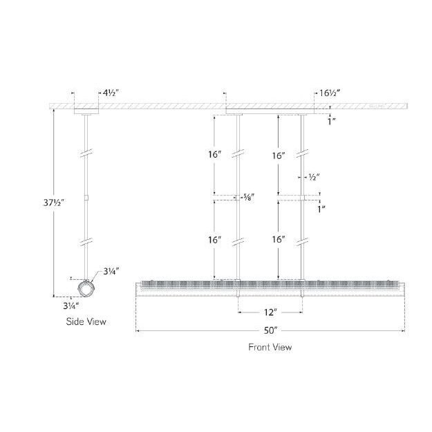 Precision Large Linear Chandelier Suspension Dimensions
