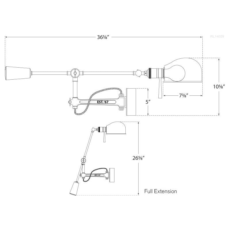 RL 67 Boom Arm Wall Dimensions