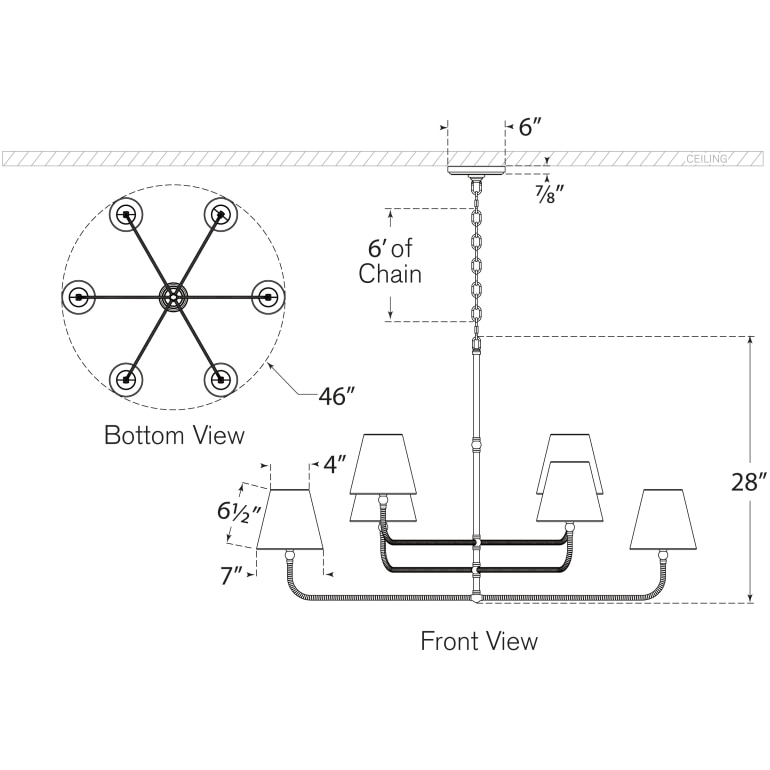 Basden Three Tier Chandelier Suspension Dimensions