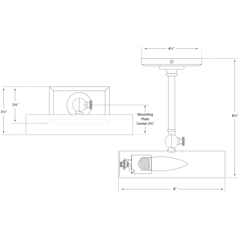 Cabinet Maker's Small Picture Light Wall Dimensions