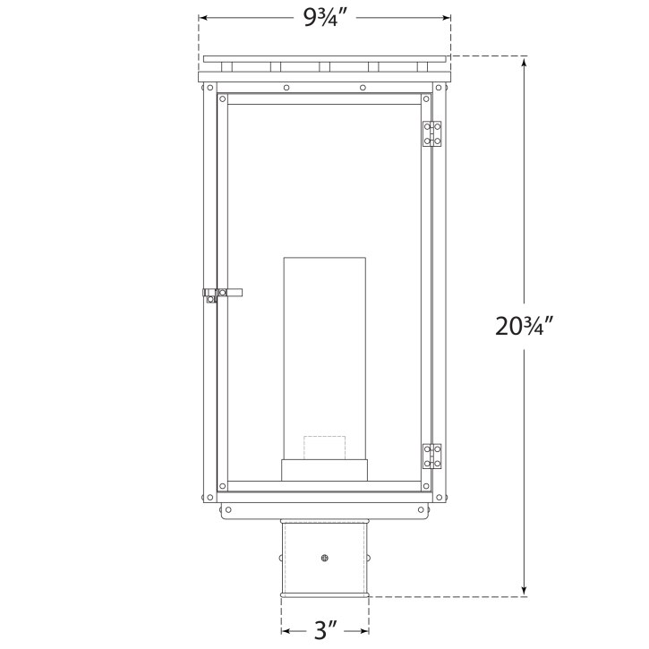 Cheshire Post Light Outdoor Bollard Dimensions