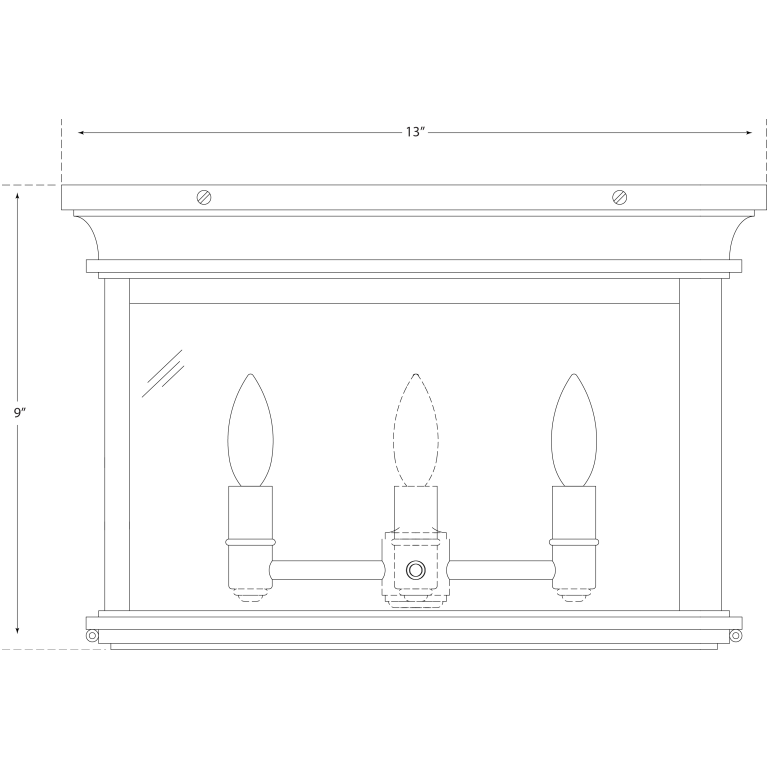 Club Large Square Flush Mount Ceiling Dimensions