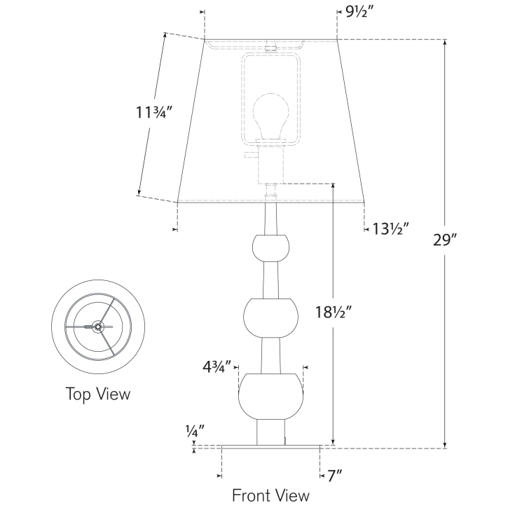 Comtesse Medium Triple Table Dimensions