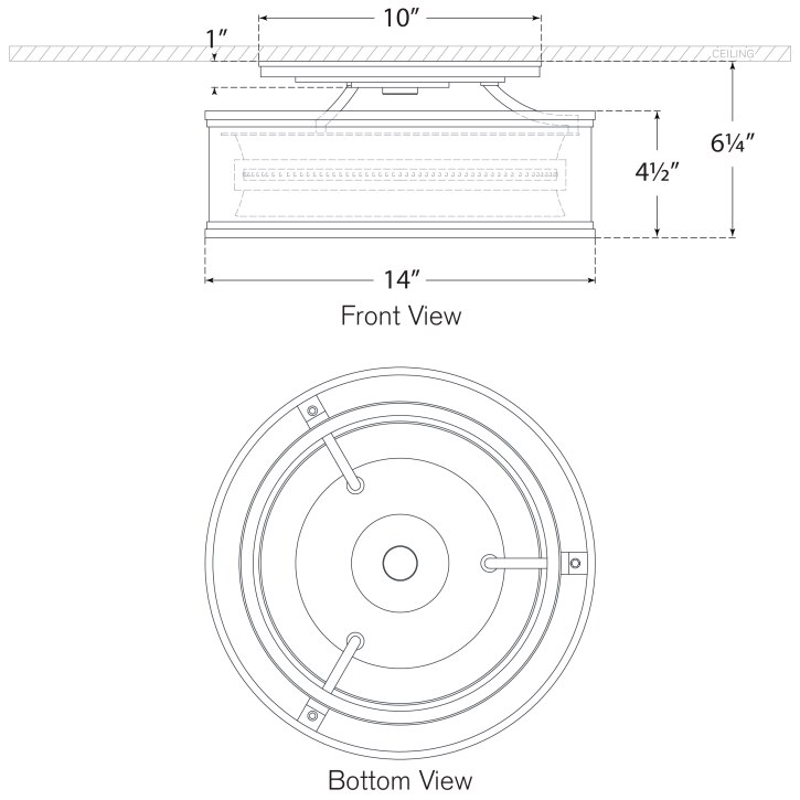 Connery Flush Mount Ceiling Dimensions
