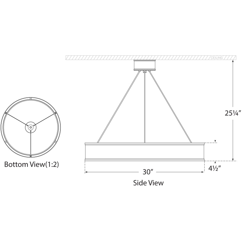 Connery Large Ring Chandelier Suspension Dimensions