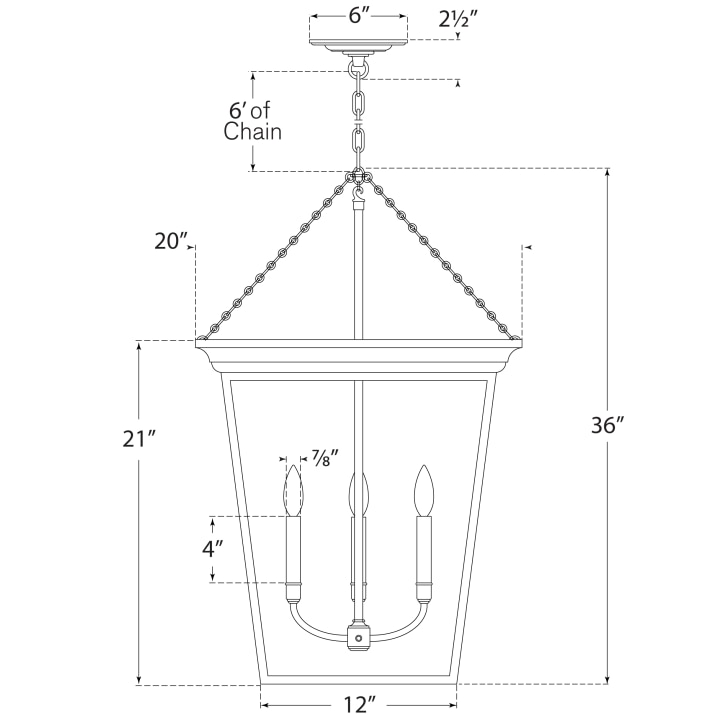 Cornice Large Lantern Suspension Dimensions