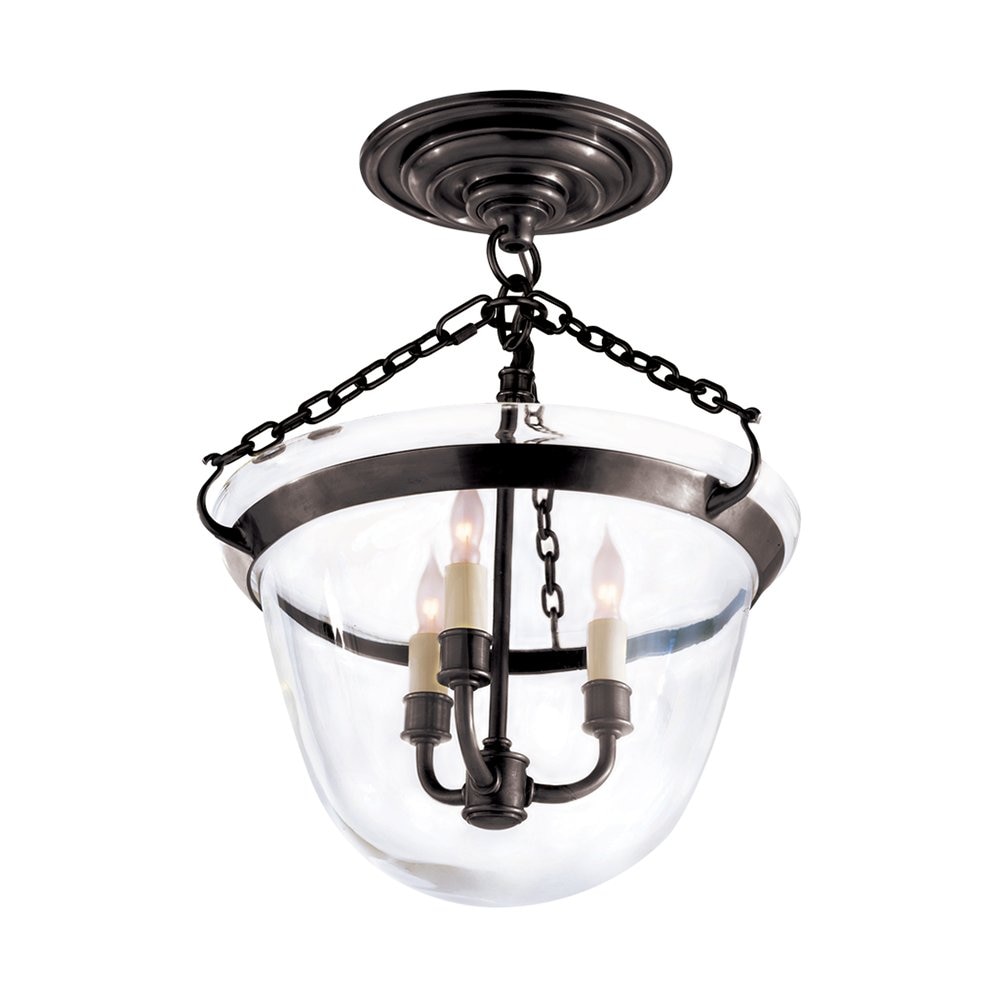Country Semi-Flush Bell Jar Lantern Ceiling