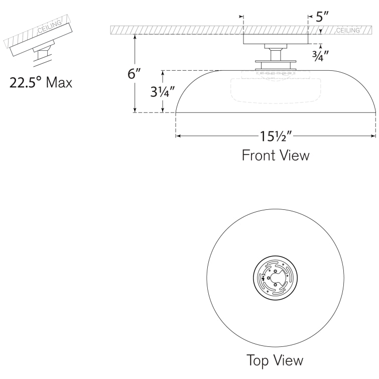 Cyrus 16in Flush Mount Ceiling Dimensions