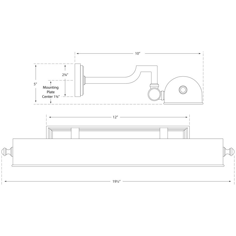 Dean Large Picture Light Wall Dimensions
