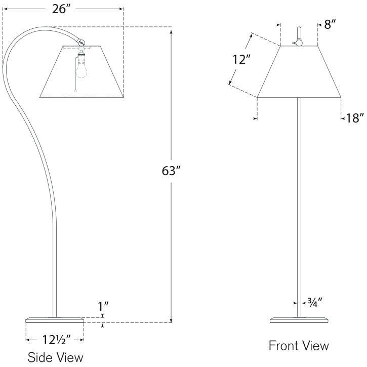 Dume Large Arched Floor Dimensions