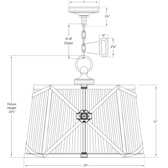 Grosvenor Large Single Hanging Shade Suspension - Visual Comfort ...