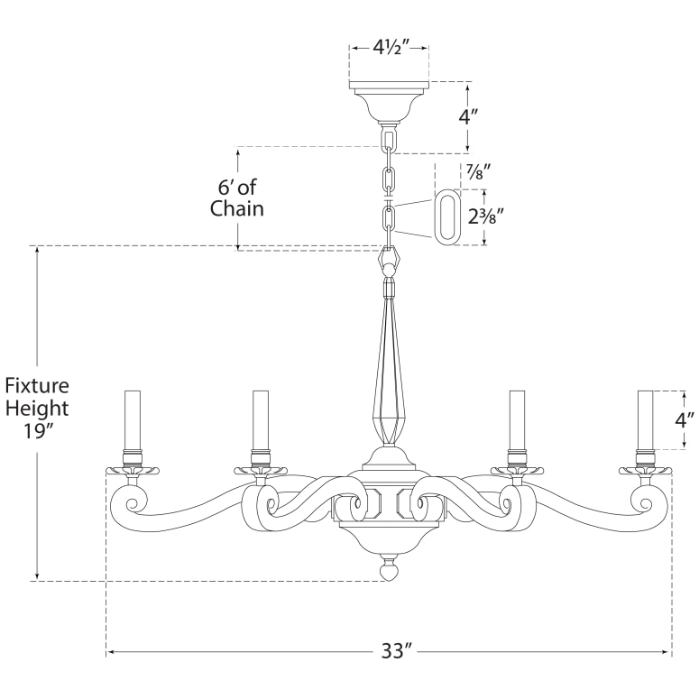 Myrna Chandelier Suspension Dimensions