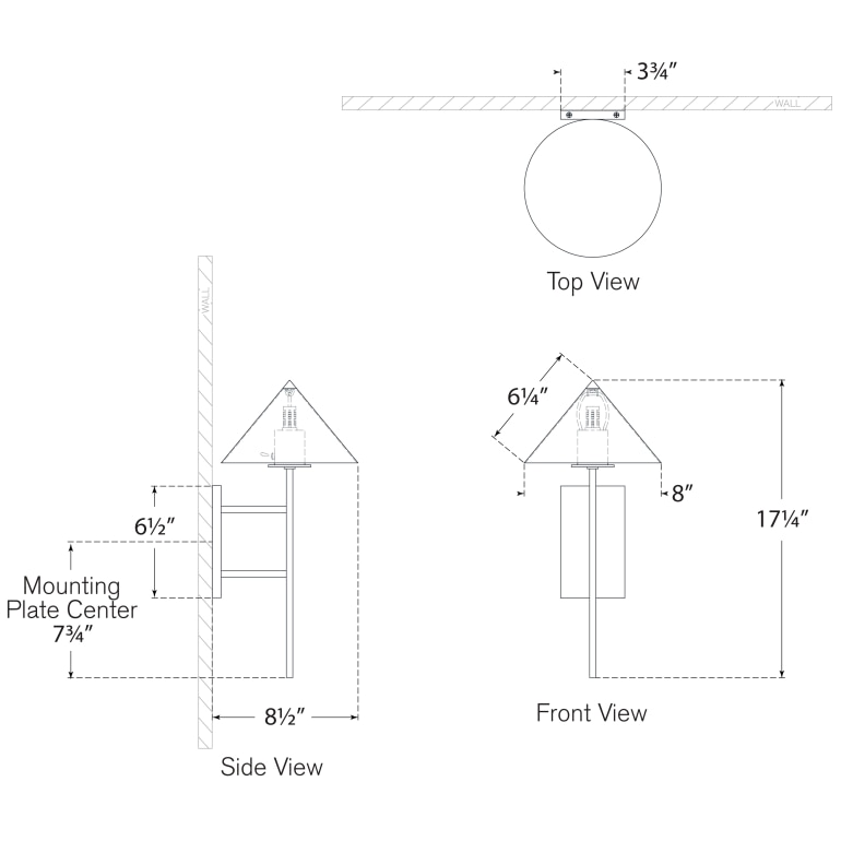 Orsay Medium Downlight Wall Dimensions