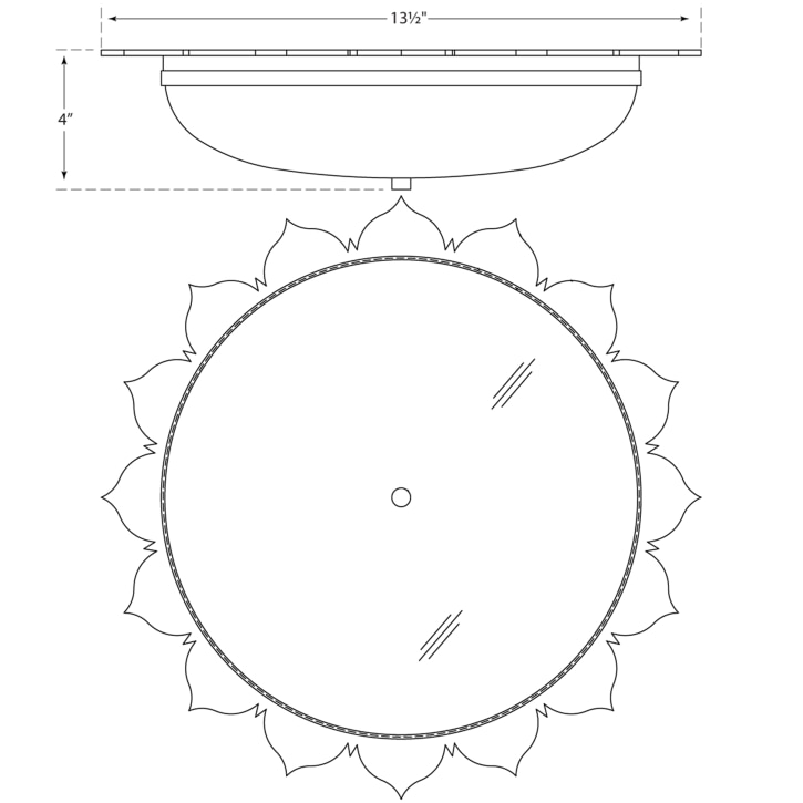 Rachel Flush Mount Ceiling Dimensions
