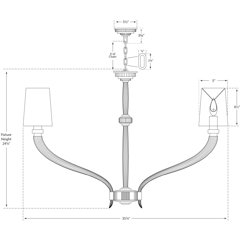 Ruhlmann Large Chandelier Suspension Dimensions
