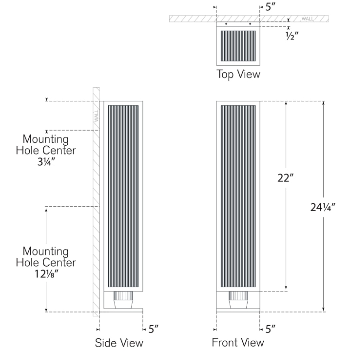 York 24in Single Box Wall Dimensions