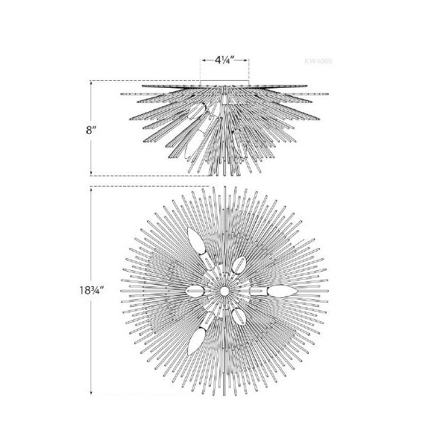 Strada Flush Mount Ceiling Dimensions