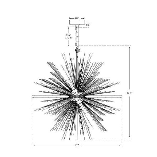 Strada Round Chandelier Suspension Dimensions
