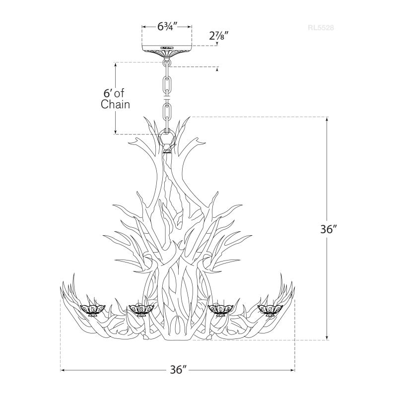 Straton Single Tier Chandelier Suspension Dimensions