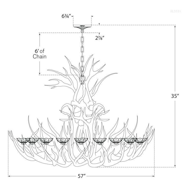 Straton Wide Chandelier Suspension Dimensions