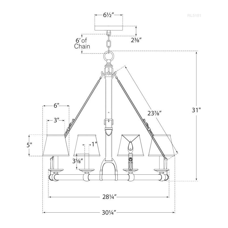 Westbury Chandelier Suspension Dimensions
